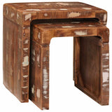 vidaXL Nesting Tables 2 pcs Brown 46 x 40 x 46 cm Solid Mango Wood