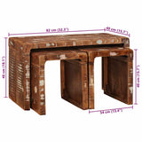 vidaXL Nesting Tables 3 pcs Brown Solid Mango Wood