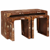 vidaXL Nesting Tables 3 pcs Brown Solid Mango Wood