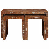 vidaXL Nesting Tables 3 pcs Brown Solid Mango Wood