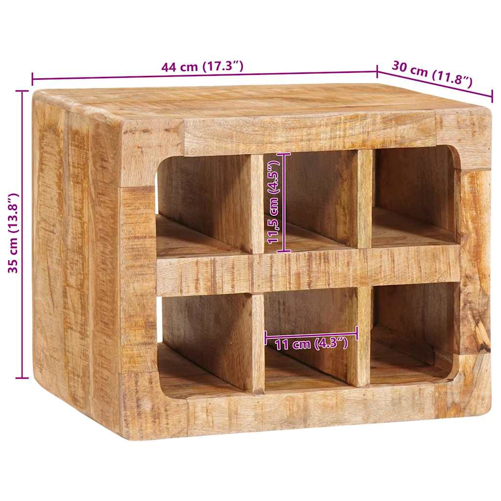 vidaXL Wine Rack with Storage Brown 44 x 30 x 35 cm Solid Mango Wood