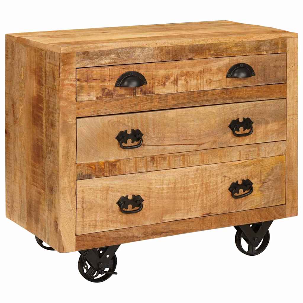 vidaXL Sideboard on Wheels 70x40x75 cm Solid Mango Wood