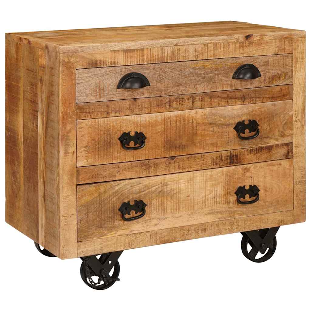 vidaXL Sideboard on Wheels 70x40x75 cm Solid Mango Wood