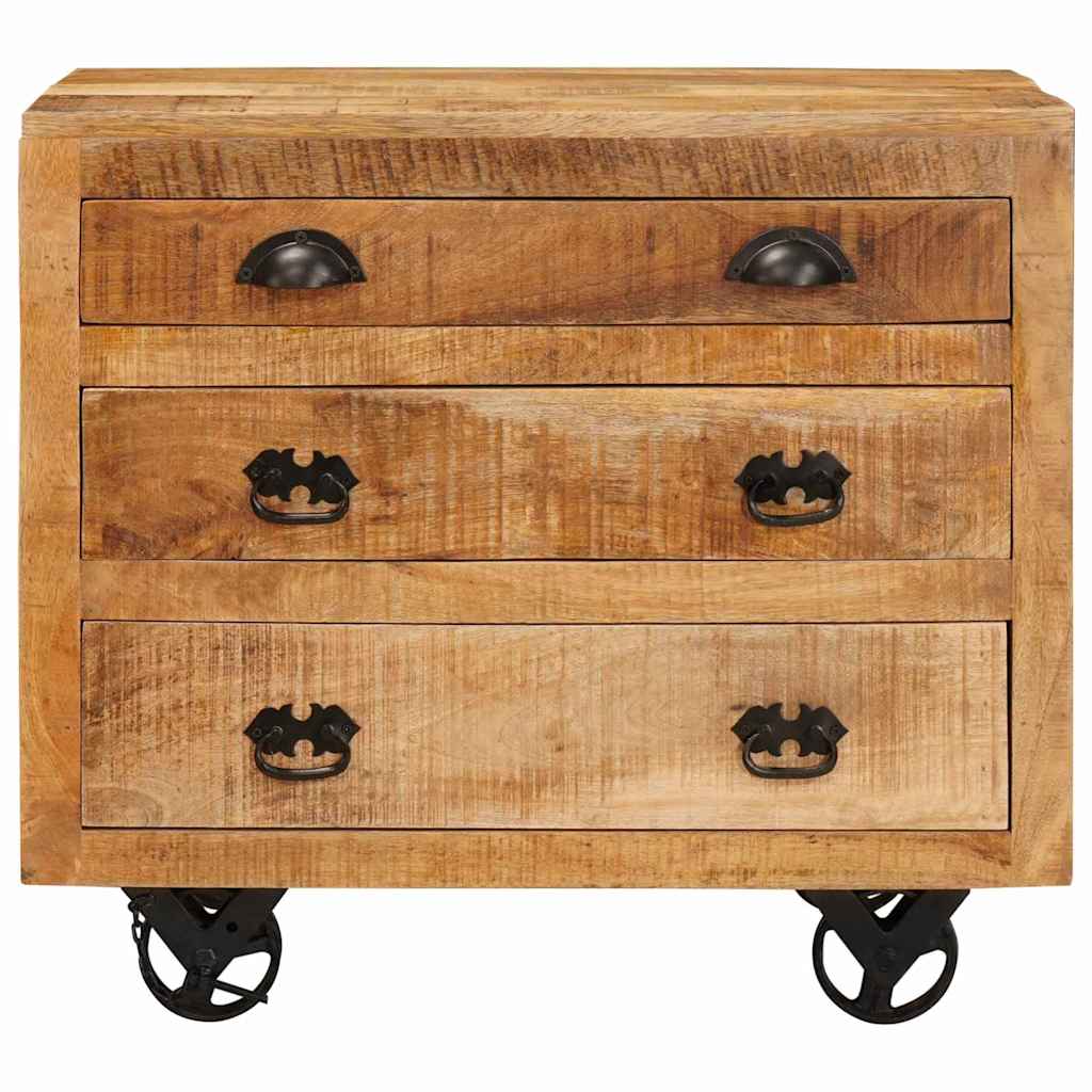 vidaXL Sideboard on Wheels 70x40x75 cm Solid Mango Wood