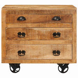 vidaXL Sideboard on Wheels 70x40x75 cm Solid Mango Wood