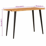vidaXL Eettafels Bruin en Zwart 110 x 55 x 78 cm Massief Mango Hout
