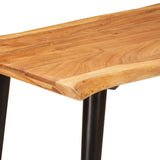 vidaXL Eettafels Bruin en Zwart 110 x 55 x 78 cm Massief Mango Hout