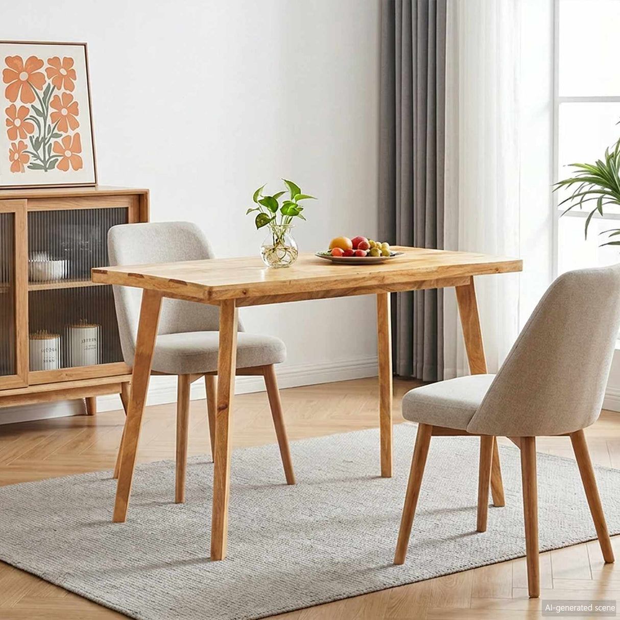 vidaXL Dining Table Natural 100 x 55 x 75 cm Solid Mango Wood