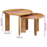 vidaXL Nesting Koffietafels 2 pcs Bruin Massief Mango Hout