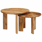 vidaXL Nesting Koffietafels 2 pcs Bruin Massief Mango Hout
