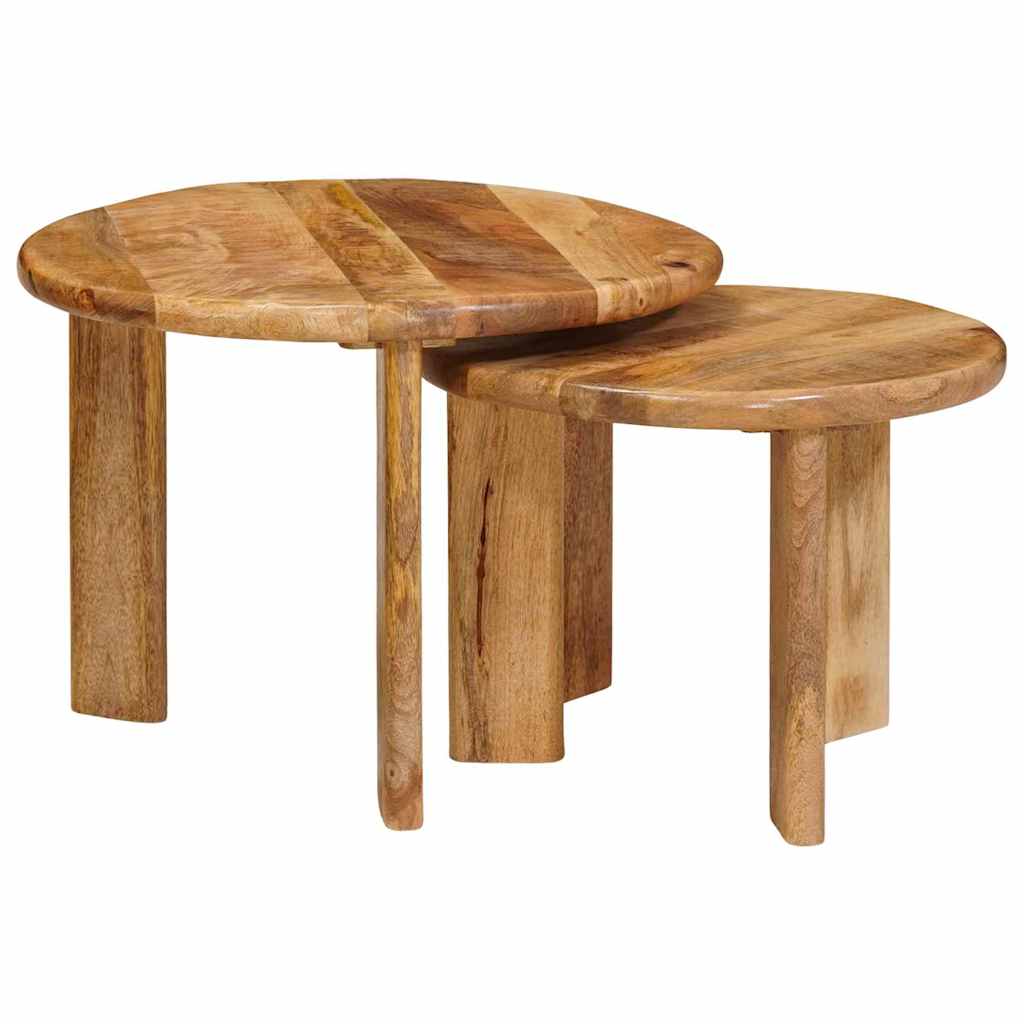 vidaXL Nesting Koffietafels 2 pcs Bruin Massief Mango Hout