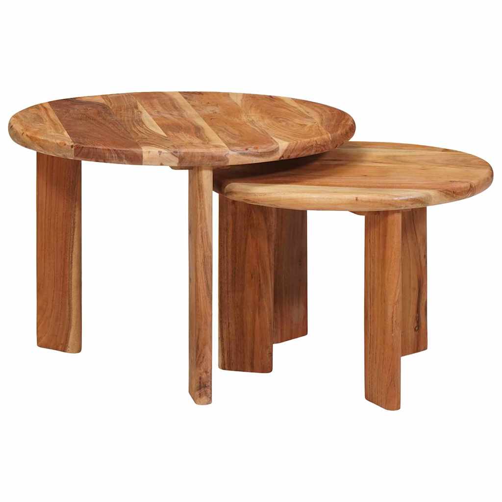 vidaXL Nesting Koffietafels 2 pcs Bruin Massief Mango Hout