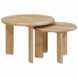 vidaXL Nesting Koffietafels 2 pcs Bruin Massief Mango Hout