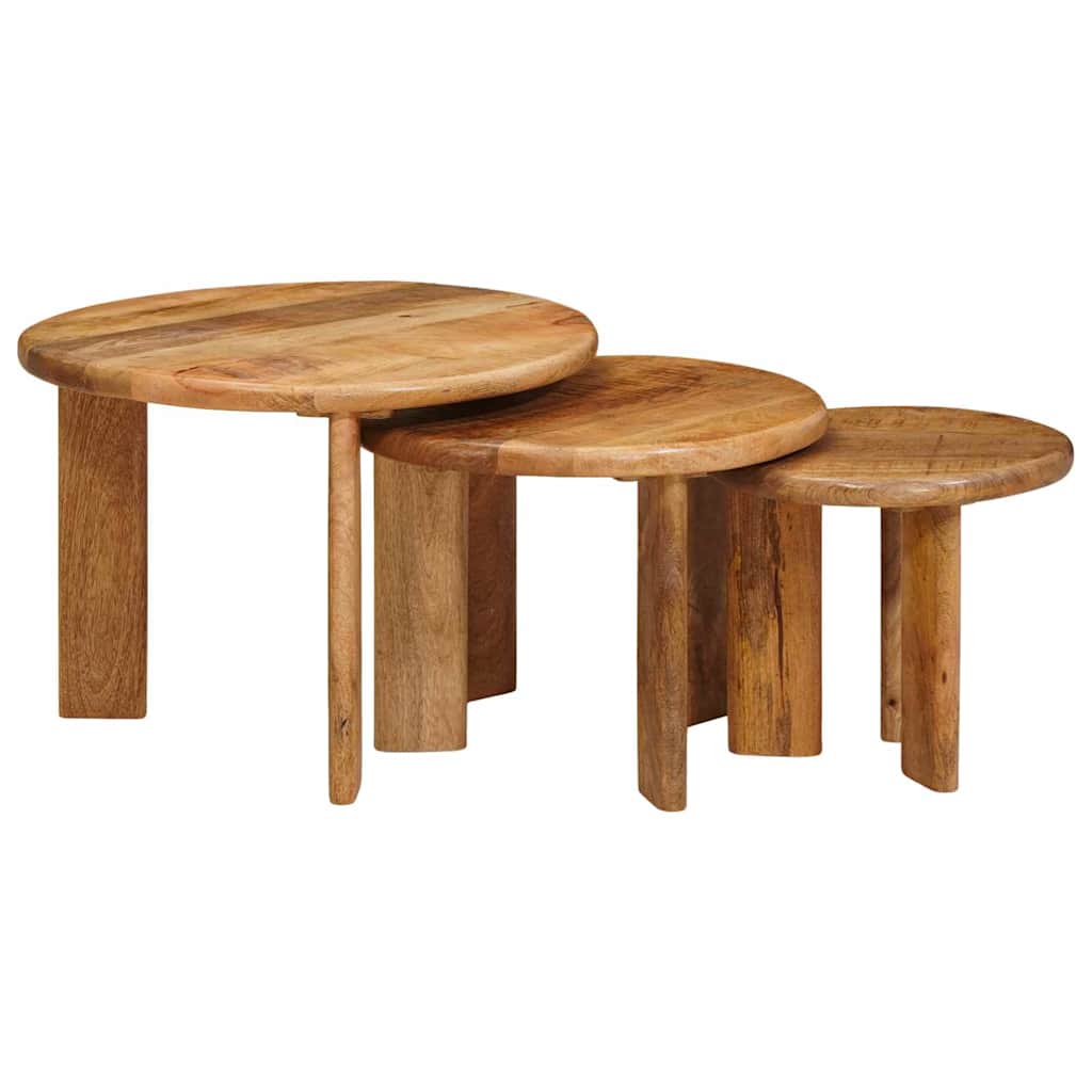 vidaXL Nesting Koffietafels 2 pcs Bruin Massief Mango Hout