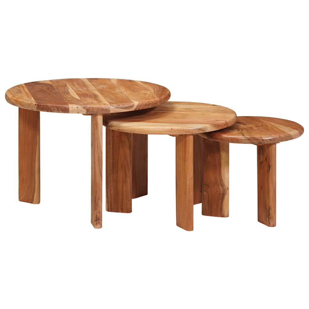 vidaXL Nesting Koffietafels 2 pcs Bruin Massief Mango Hout