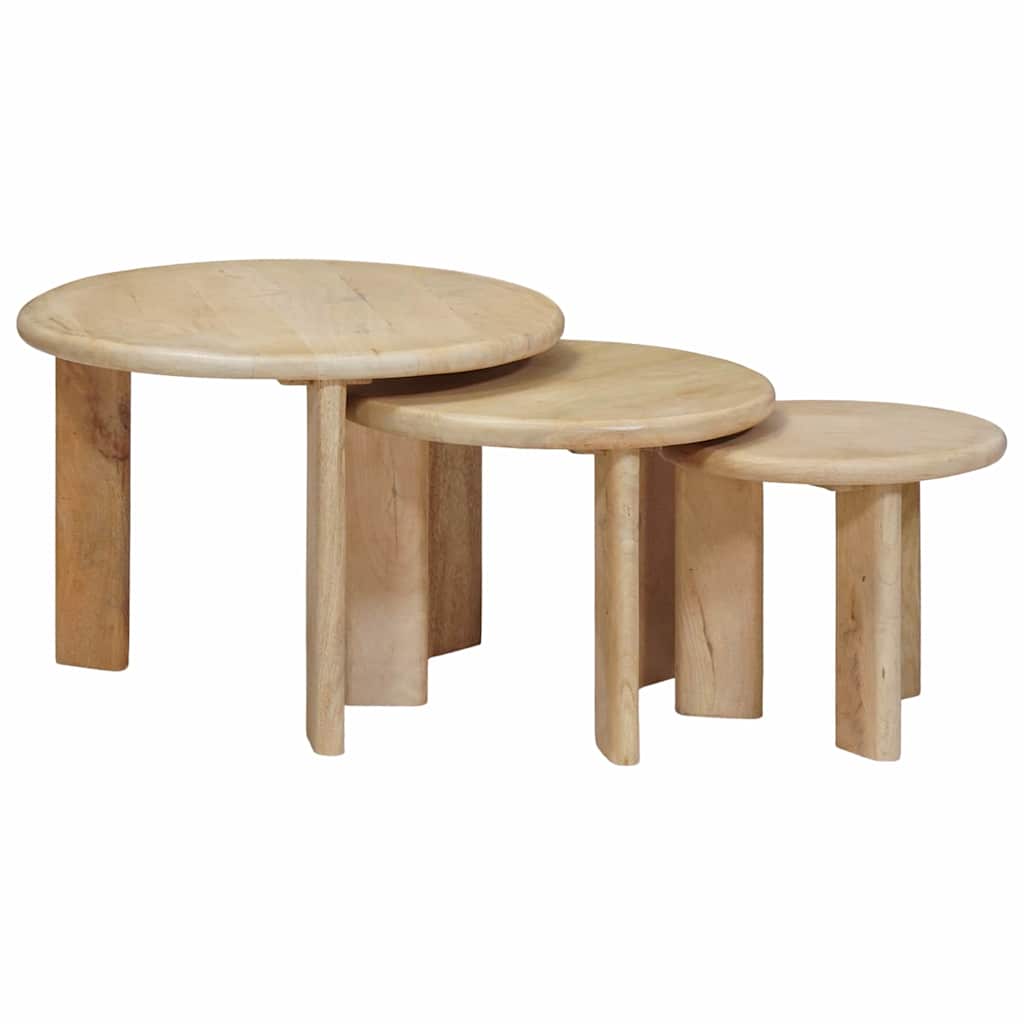 vidaXL Nesting Koffietafels 2 pcs Bruin Massief Mango Hout