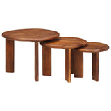vidaXL Nesting Koffietafels 2 pcs Bruin Massief Mango Hout