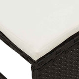vidaXL Tuinbank Set met kussen 6 pcs Zwart en Crème poly rattan