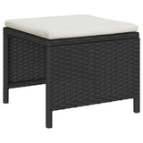 vidaXL Tuinbank Set met kussen 6 pcs Zwart en Crème poly rattan