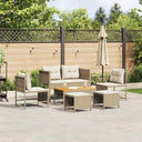 vidaXL Tuinbank Set met kussen 6 pcs Zwart en Crème poly rattan