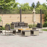 vidaXL Tuinbank Set met kussen 6 pcs Zwart en Crème poly rattan