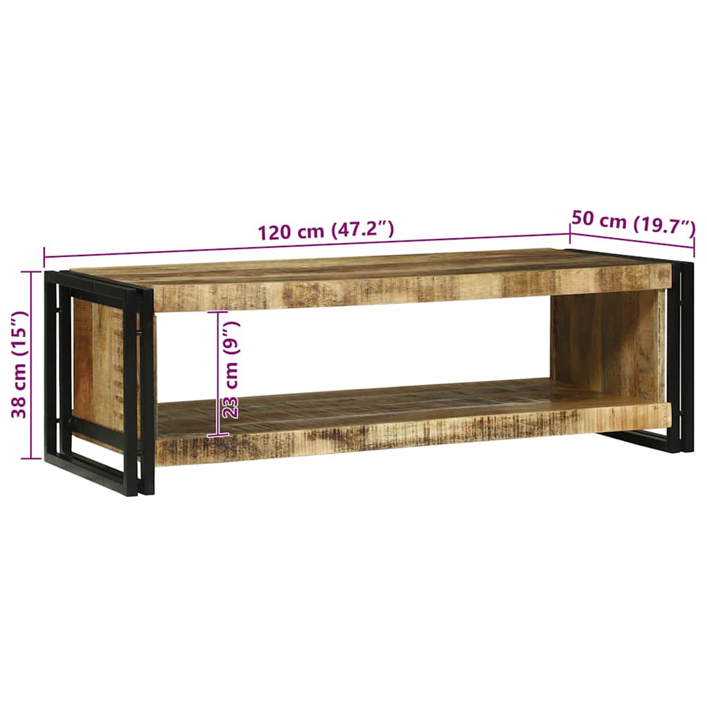 vidaXL Salontafel Bruin 120 x 50 x 38 cm Massief Mango Hout