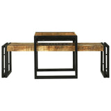 vidaXL Salontafel 2 pcs Bruin 48 x 40 x 40 cm Massief Mango Hout