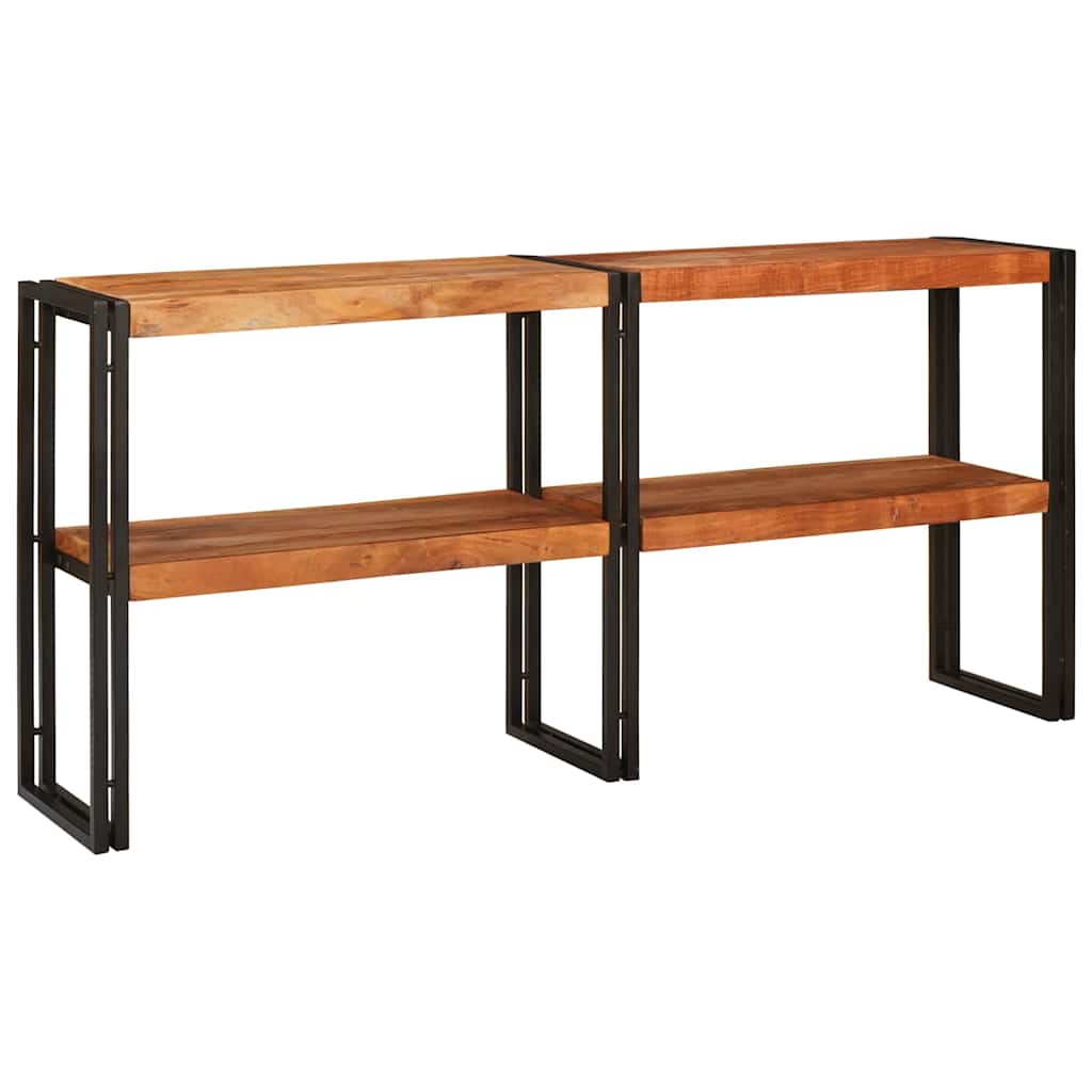 vidaXL Wandtafel met plank Bruin 160 x 33 x 75 cm Massief Mango Hout