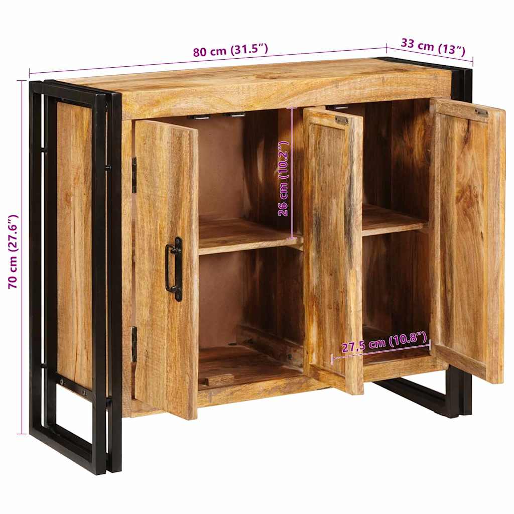 vidaXL Dressoir met deuren Bruin Massief acaciahout en metaal
