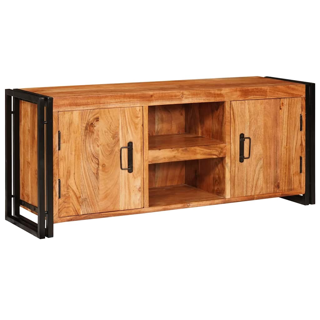 vidaXL TV Kast met plank Bruin 120 x 30 x 50 cm Massief ruw mangohout