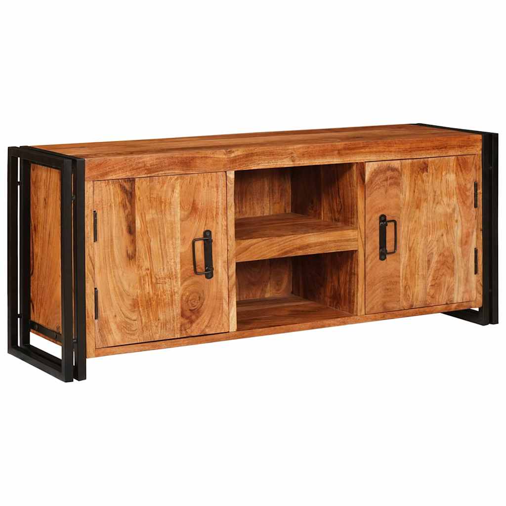 vidaXL TV Kast met plank Bruin 120 x 30 x 50 cm Massief ruw mangohout