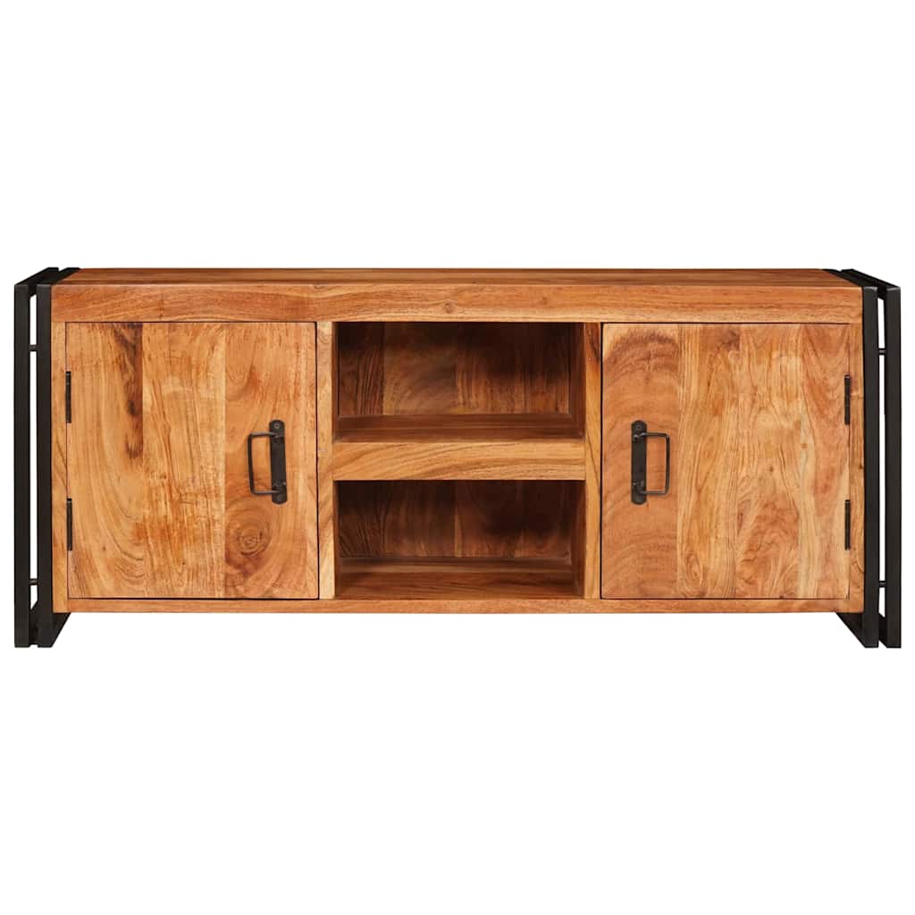 vidaXL TV Kast met plank Bruin 120 x 30 x 50 cm Massief ruw mangohout