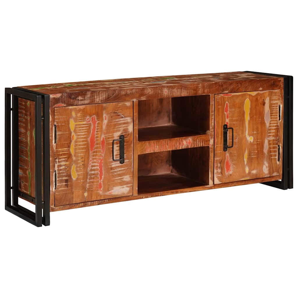 vidaXL TV Kast met plank Bruin 120 x 30 x 50 cm Massief ruw mangohout