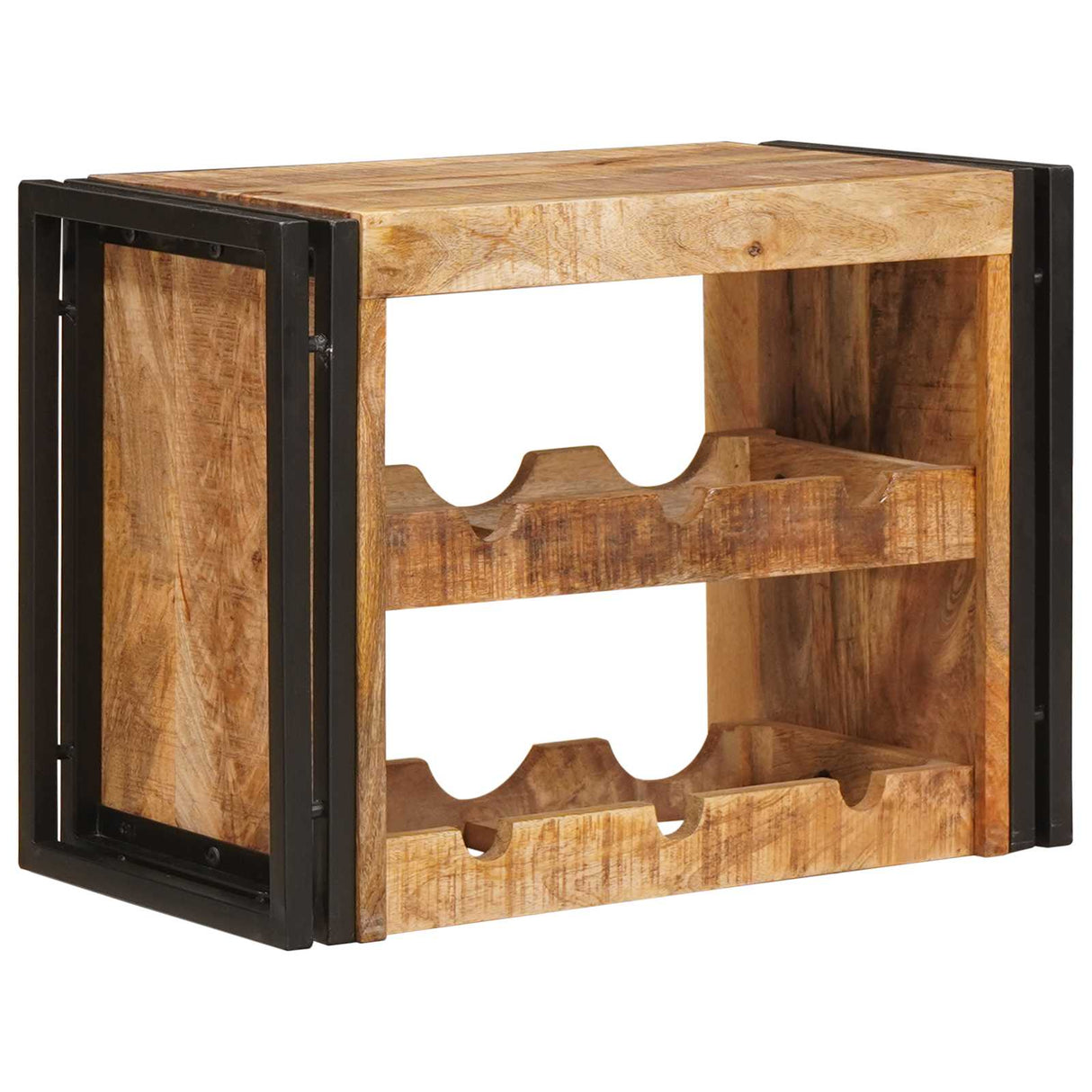vidaXL Wijnrek Bruin 60 x 45 x 33 cm Massief Ruw Mango Hout