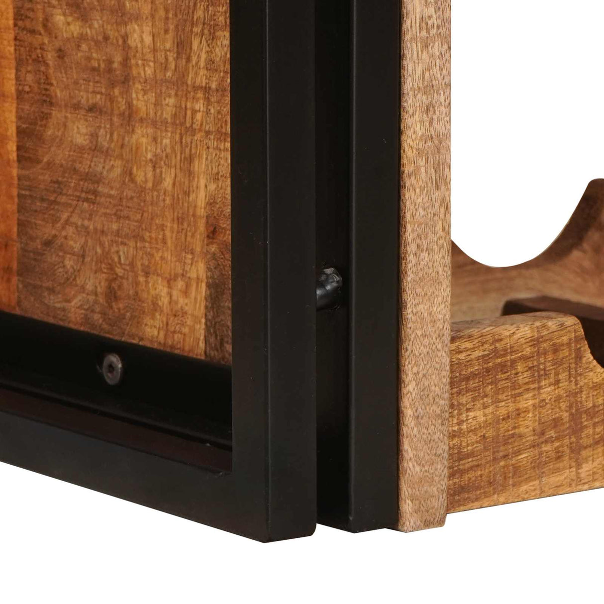 vidaXL Wijnrek Bruin 60 x 45 x 33 cm Massief Ruw Mango Hout