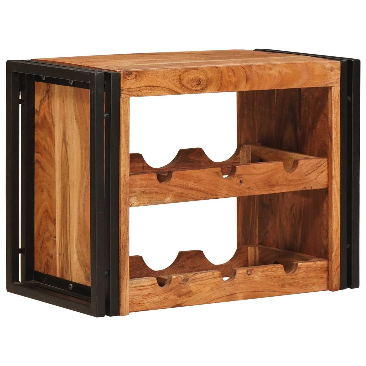 vidaXL Wijnrek Bruin 60 x 45 x 33 cm Massief Ruw Mango Hout