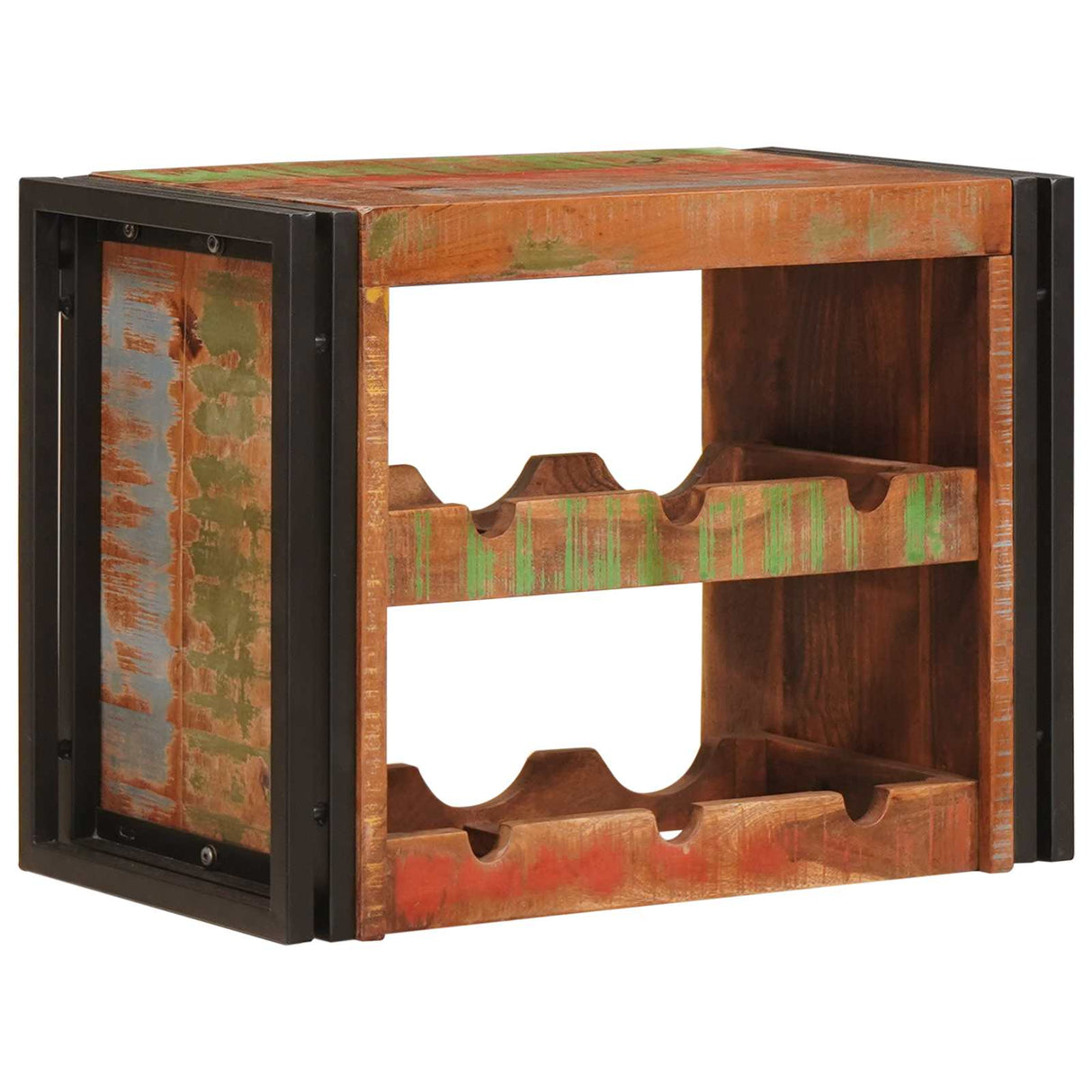 vidaXL Wijnrek Bruin 60 x 45 x 33 cm Massief Ruw Mango Hout