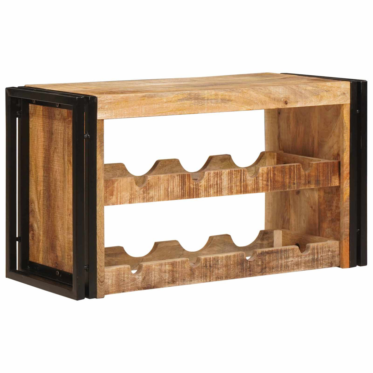 vidaXL Wijnrek Bruin 60 x 45 x 33 cm Massief Ruw Mango Hout