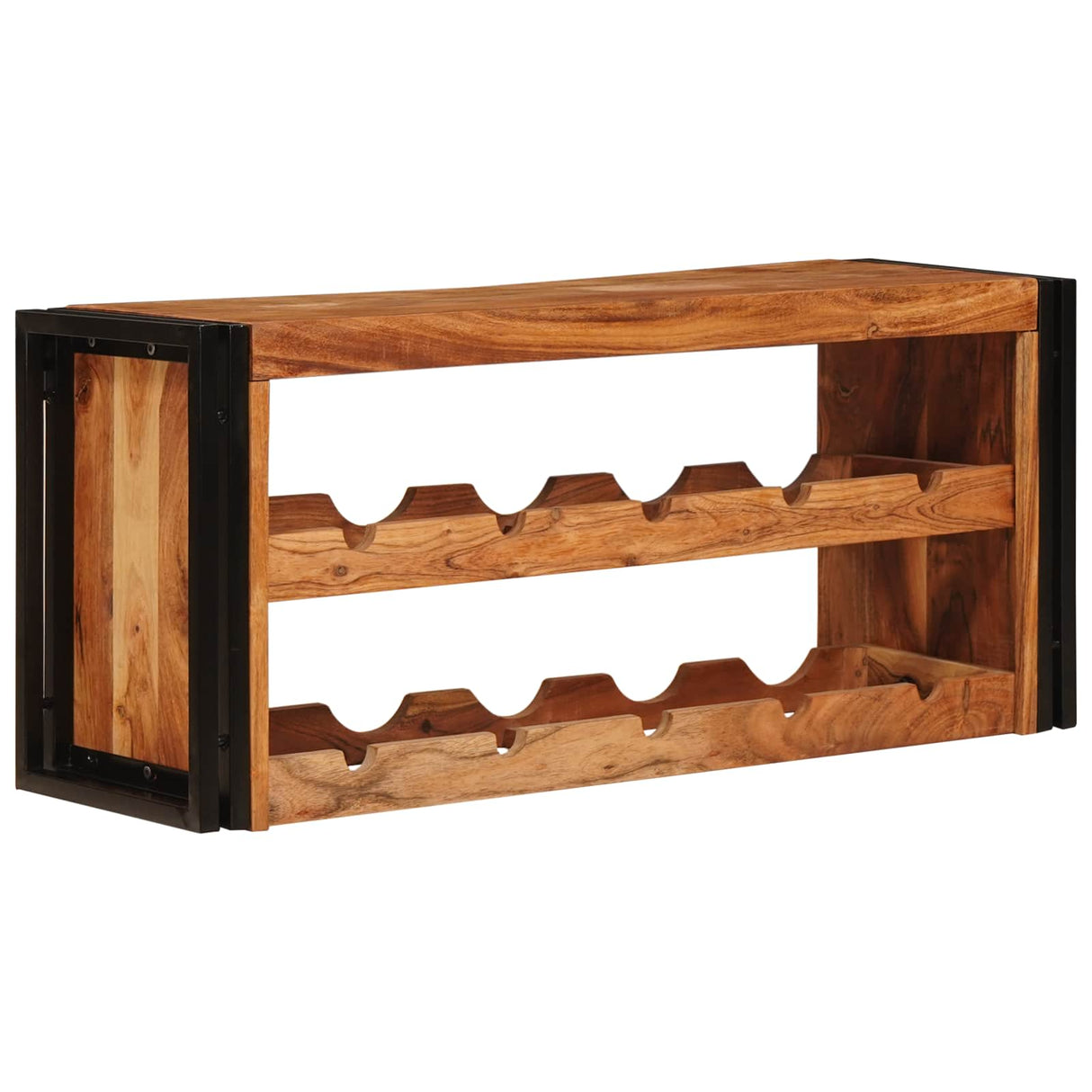 vidaXL Wijnrek Bruin 60 x 45 x 33 cm Massief Ruw Mango Hout