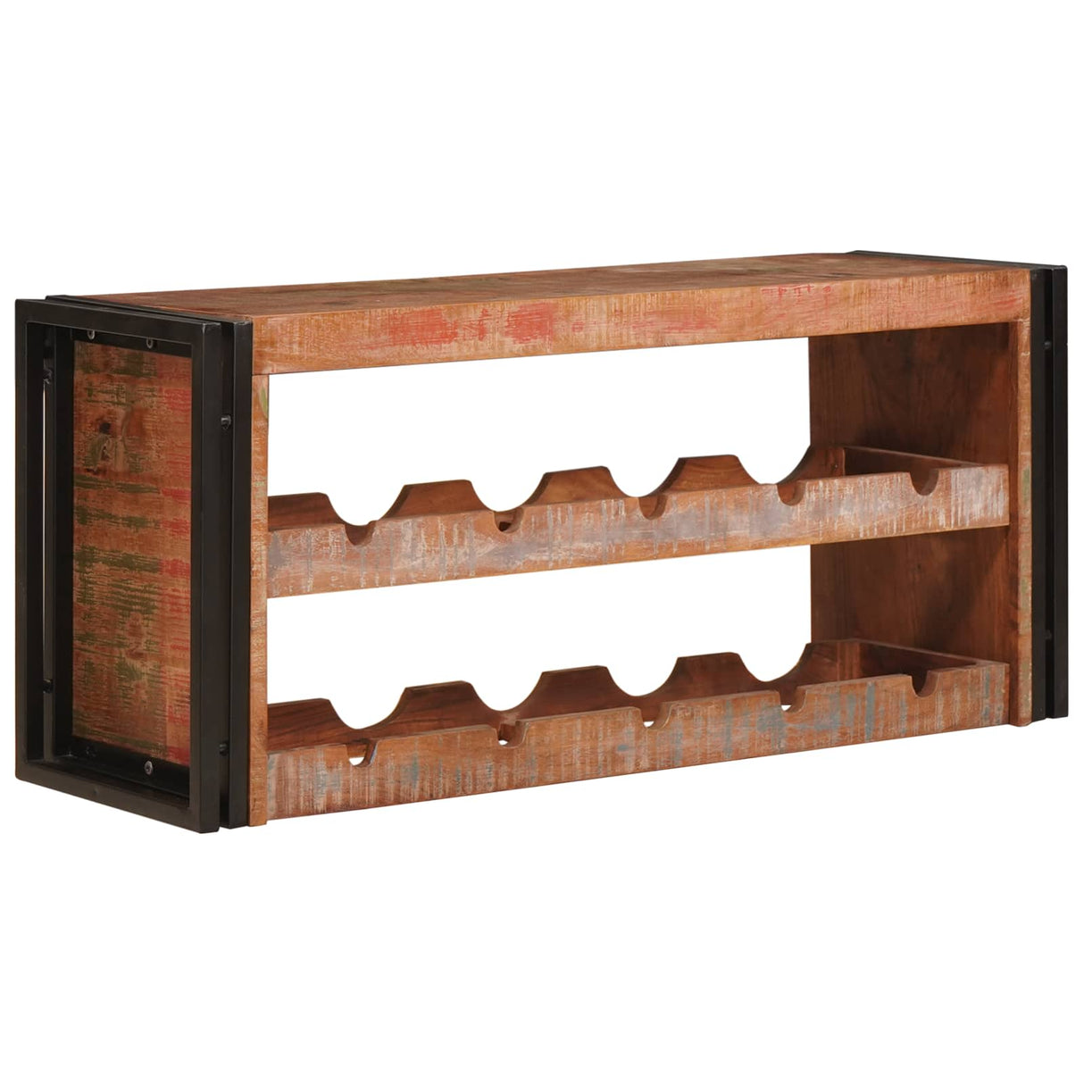 vidaXL Wijnrek Bruin 60 x 45 x 33 cm Massief Ruw Mango Hout