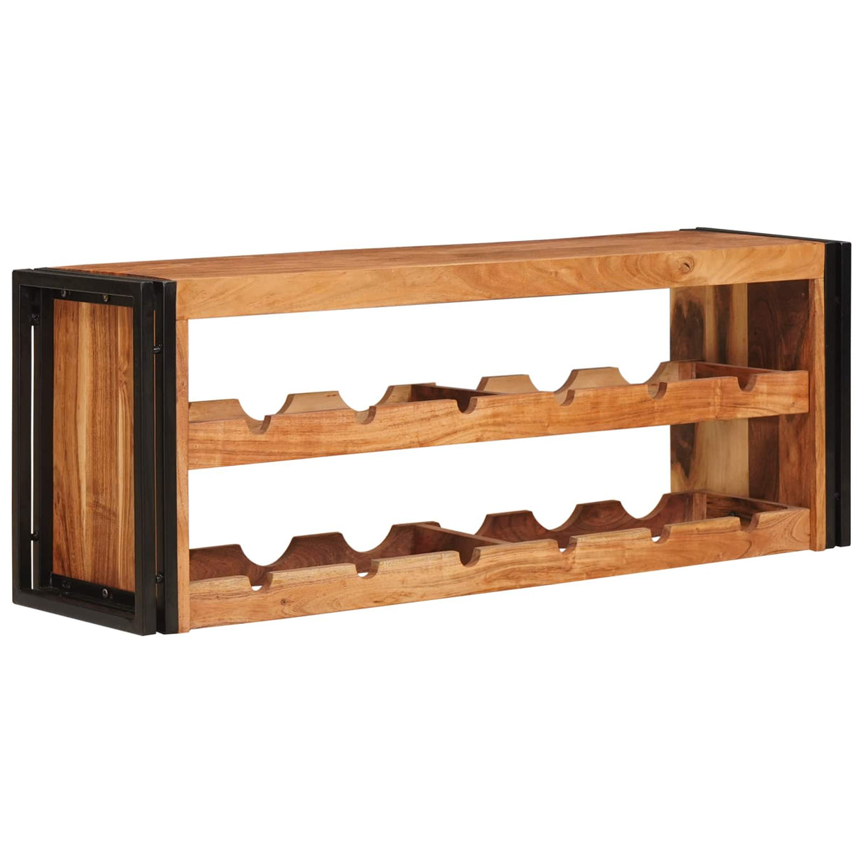 vidaXL Wijnrek Bruin 60 x 45 x 33 cm Massief Ruw Mango Hout