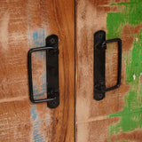 vidaXL Highboard with Doors Brown Solid Reclaimed Wood and Metal