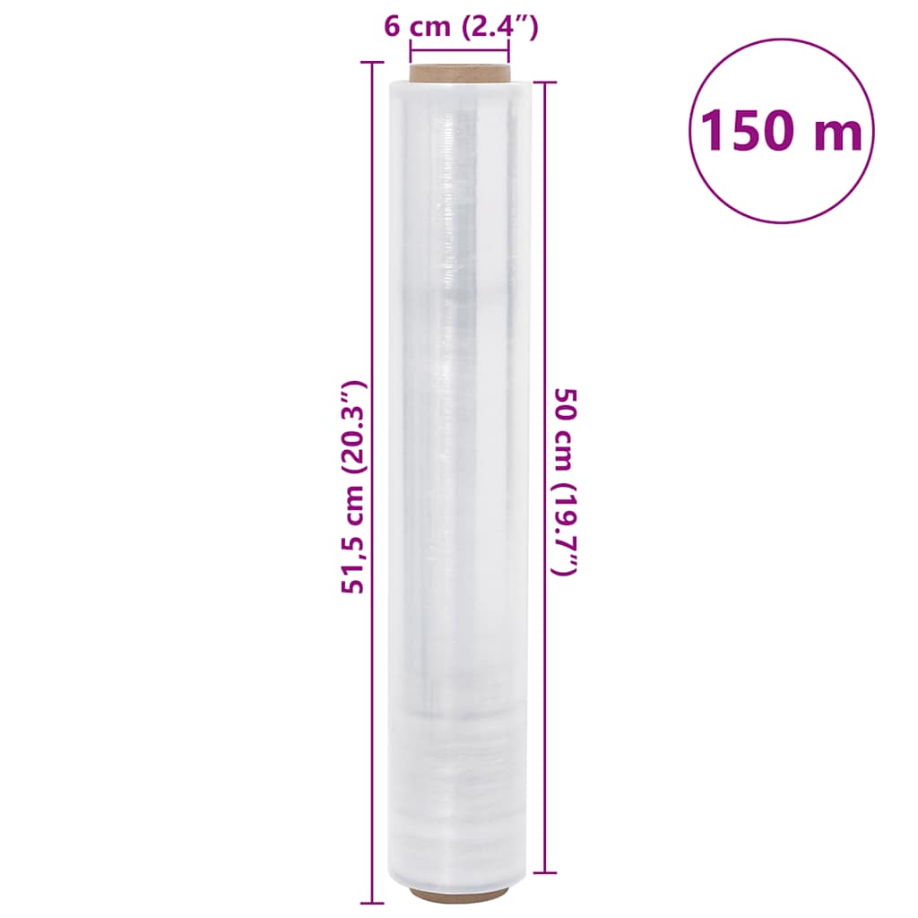 vidaXL Stretchfilm 2 st transparant 17 μm 50 cm x 150 m
