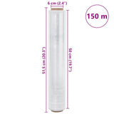 vidaXL Stretchfilm 2 st transparant 17 μm 50 cm x 150 m