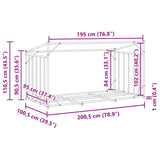 vidaXL Haardhoutrek met regenhoes 100,5x40,5x110,5 cm staal