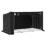 vidaXL Haardhoutrek met regenhoes 100,5x40,5x110,5 cm staal