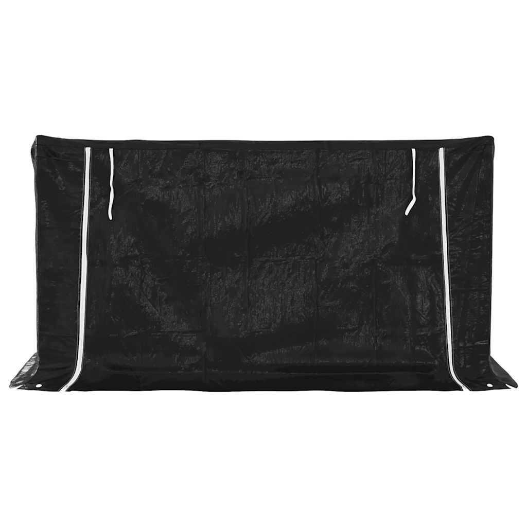 vidaXL Haardhoutrek met regenhoes 100,5x40,5x110,5 cm staal