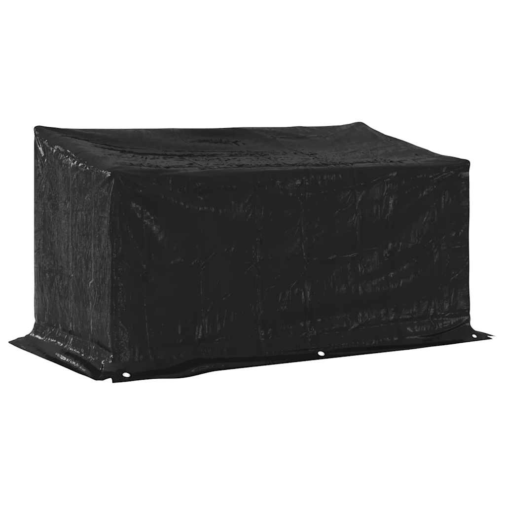 vidaXL Haardhoutrek met regenhoes 100,5x40,5x110,5 cm staal