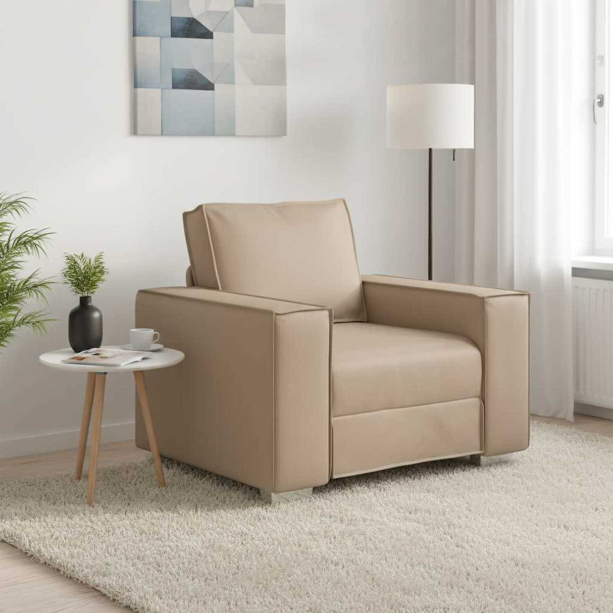 vidaXL Bank Crème 99 x 80 x 84 cm Stof