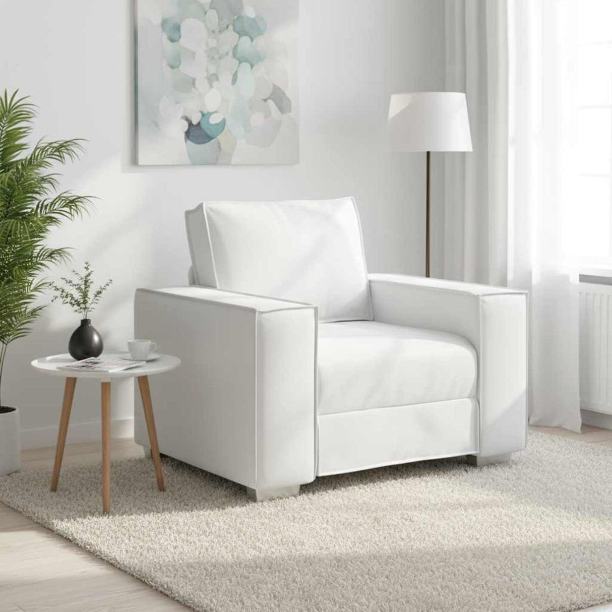 vidaXL Bank Crème 99 x 80 x 84 cm Stof